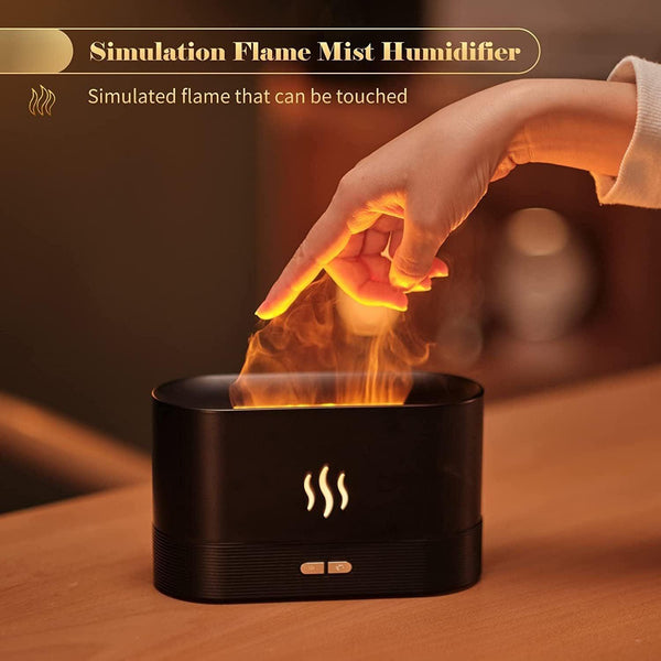 Flame Air Diffuser Humidifier,Upgraded Scent Diffuser For Essential Oils,Ultrasonic Aromatherapy,Fire Mist Humidi With 2 Brightness,Auto-Off Function For Room Home Office - KOLOFEE